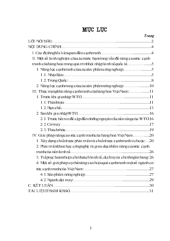 Đề án Các giải pháp chủ yếu nâng cao sức cạnh tranh của hàng hoá Việt Nam trong quá trình hội nhập kinh tế quốc tế