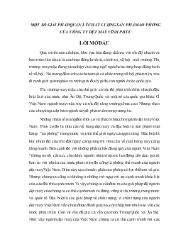 Đề án Một số giải pháp quản lý chất lượng sản phẩm áo phông của công ty dệt may Vĩnh Phúc