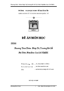 Đề án Phương thức thâm nhập thị trường đồ gỗ nội thất Nhật Bản của Savimex