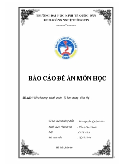 Đề án Viết chương trình quản lý bán hàng siêu thị