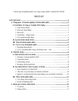 Đề tài Chiến lược kênh phân phối của công ty cổ phần thực phẩm Hữu Nghị