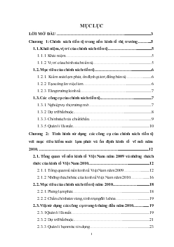 Đề tài Đánh giá chính sách tiền tệ ở Việt Nam với mục tiêu kiểm soát lạm phát và ổn định kinh tế vĩ mô trong năm 2010