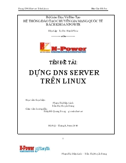 Đề tài Dựng DNS Server trên Linux