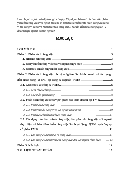 Đề tài Giám đốc kinh doanh tại công ty FMB