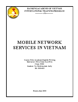 Đề tài Mobile network services in vietnam