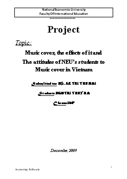Đề tài Music cover, the effects of it and The attitudes of NEU’s students to Music cover in Vietnam
