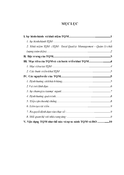 Đề tài Total Quality Management - Quản lý chất lượng toàn diện