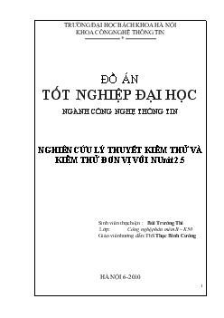 Đồ án Nghiên cứu lý thuyết kiểm thử và kiểm thử đơn vị với NUnit 2.5