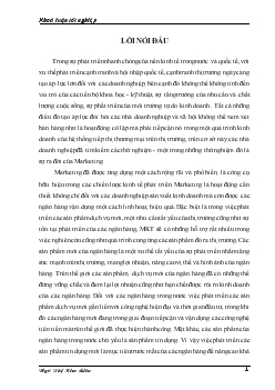Khóa luận Giải pháp ứng dụng chiến lược marketing ngân hàng vào việc phát triển các sản phẩm tín dụng mới