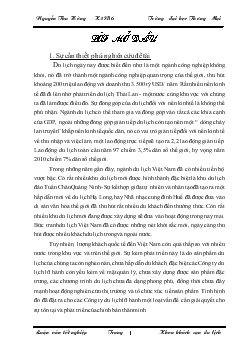 Luận văn Hoàn thiện chính sách xúc tiến của chi nhánh công ty dịch vụ du lịch Hải Phòng tại Hà Nội