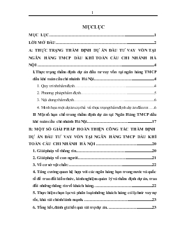Tiểu luận Tình hình thẩm định dự án đầu tư vay vốn tại ngân hàng thương mại cổ phần dầu khí toàn cầu chi nhánh Hà Nội