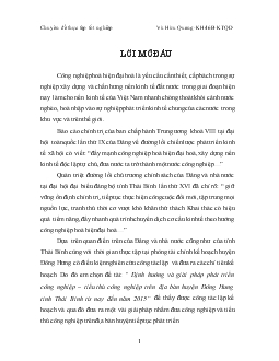 Chuyên đề Định hướng và giải pháp phát triển công nghiệp – tiểu thủ công nghiệp trên địa bàn huyện Đông Hưng tỉnh Thái Bình từ nay đến năm 2015