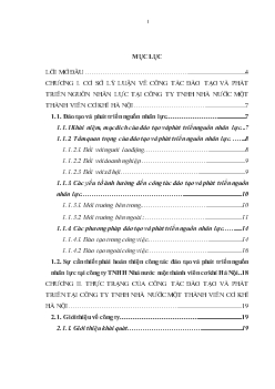 Chuyên đề Hoàn thiện công tác đào tạo và phát triển nguồn nhân lực tại công ty TNHH Nhà nước một thành viên cơ khí Hà Nội