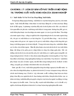 Chuyên đề Một số giải pháp nhằm đẩy mạnh công tác phát triển và mở rộng thị trường xuất khẩu giầy của công ty tnhh một thành viên giầy Thượng Đình