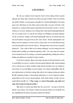 Chuyên đề Thực trạng và một số biện pháp góp phần mở rộng thị trường tiêu thụ sản phẩm