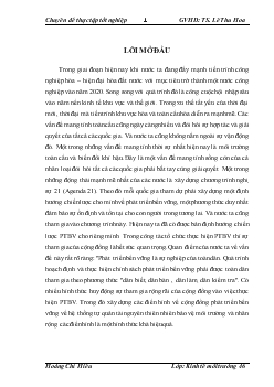 Chuyên đề Xây dựng mô hình cộng đồng phát triển bền vững theo phương pháp tiếp cận từ dưới lên trường hợp hợp tác xã Nấm Chùa Hang – Đồng Hỷ - Thái Nguyên
