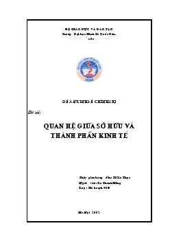 Đề án Quan hệ giữa sở hữu và thành phần kinh tế