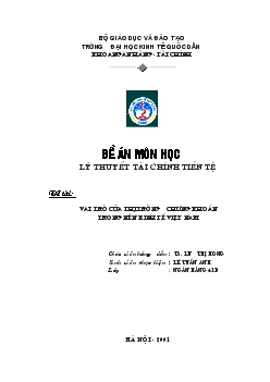 Đề án Vai trò của thị trường chứng khoán trong nền kinh tế Việt Nam