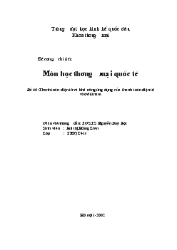 Đề tài Thanh toán điện tử và khả năng ứng dụng của thanh toán điện tử vào Việt Nam