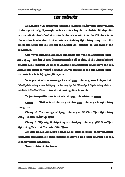 Luận văn Giải pháp nâng cao chất lượng cho vay tại Sở Giao Dịch Ngân hàng Đầu tư và Phát triển Việt Nam