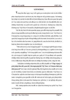 Luận văn Thực trạng và giải pháp thúc đẩy quan hệ thương mại giữa Việt Nam và Cămpuchia trong thời gian tới
