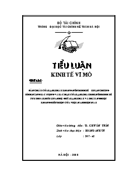 Tiểu luận Bản chất của lạm phát trong nền kinh tế – luận chứng tính năng tác dụng và tác hại của lạm phát khi nền kinh tế suy thoái mối quan hệ giữa lạm phát và thất nghiệp trong điều kiện của Việt Nam hiện nay