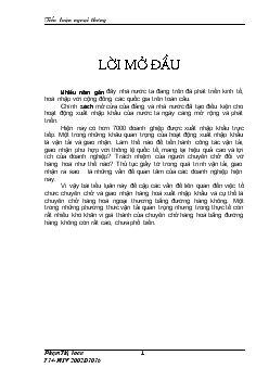 Tiểu luận Chuyên chở hàng hoá ngoại thương bằng đường hàng không