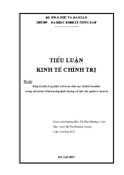 Tiểu luận Khuyến khích sự phát triển của khu vực kinh tế tư nhân trong nền kinh tế thị trường định hướng xã hội chủ nghĩa ở nước ta