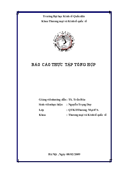 Báo cáo thực tập tổng hợp tại Tổng công ty cổ phần may Đức Giang