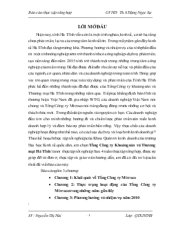 Báo cáo thực tập tổng hợp tại Tổng Công ty Khoáng sản và Thương mại Hà Tĩnh