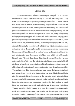 Chuyên đề Giải pháp nâng cao chất lượng tín dụng tại Ngân hàng Thương mại cổ phần Kỹ thương Việt Nam– chi nhánh Chương Dương