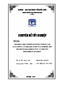 Chuyên đề Giải pháp phát triển quản trị viên kế cận tại công ty cổ phần bê tông xây dựng Hà Nội trong giai đoạn hậu WTO và tiến tới nền kinh tế tri thức