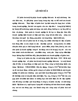 Chuyên đề Hiệu quả hoạt động hoạt động của Công ty cổ phần xây lắp và xuất nhập khẩu Việt Nam - VICIMEX
