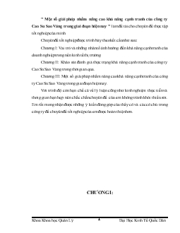 Chuyên đề Một số giải pháp nhằm nâng cao khả năng cạnh tranh của công ty Cao Su Sao Vàng trong giai đoạn hiện nay