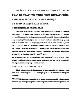 Chuyên đề Một số kiến nghị và giải pháp nhằm hoàn thiện công tác tổ chức hạch toán kế toán quá trình tiêu thụ sản phẩm, hàng hoá tại Công ty thương mại và sản xuất vật tư thiết bị giao thông vận tải