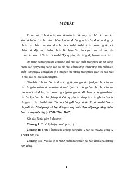 Chuyên đề Pháp luật về hợp đồng và thực tiễn thực hiện hợp đồng đại lí bán xe máy tại công ty TNHH Sơn Hải