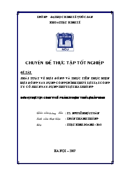 Chuyên đề Pháp luật về hợp đồng và thực tiễn thực hiện hợp đồng xây dựng công trình thuỷ lợi tại công ty cổ phần xây dựng thuỷ lợi Hải Phòng