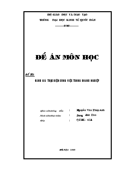Đề án Đánh giá thực hiện công việc trong doanh nghiệp