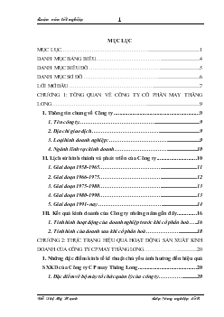 Luận văn Nâng cao hiệu quả sản xuất kinh doanh của Công ty cổ phần may Thăng Long