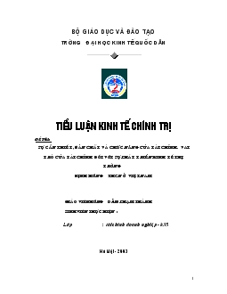 Tiểu luận Sự cần thiết, bản chất và chức năng của tài chính, vai trò của tài chính đối với sự phát triển kinh tế thị trường định hướng XHCN ở Việt Nam