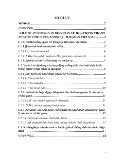 Chuyên đề Chống thất thu thuế nhập khẩu trong quản lý nhà nước về hải quan của Tổng cục hải quan Việt nam: Thực trạng và giải pháp hoàn thiện