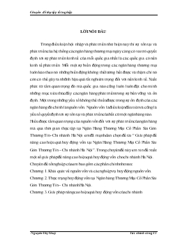 Chuyên đề Giải pháp để nâng cao hiệu quả huy động vốn tại Ngân Hàng Thương Mại Cổ Phần Sài Gòn Thương Tín – Chi nhánh Hà Nội