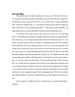 Chuyên đề Giải pháp nâng cao chất lượng thanh toán quốc tế theo phương thức tín dụng chứng từ tại Eximbank Hà Nội