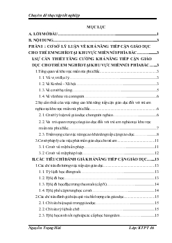 Chuyên đề Giải pháp tăng cường khả năng tiếp cận giáo dục cho trẻ em nghèo tại khu vực miền núi phía Bắc