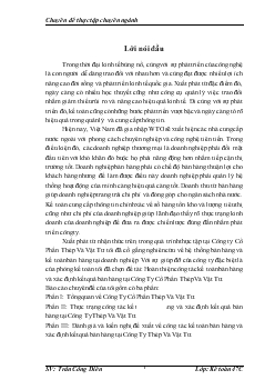Chuyên đề Hoàn thiện công tác kế toán bán hàng và xác định kết quả bán hàng tại Công Ty Cổ Phần Thép Và Vật Tư
