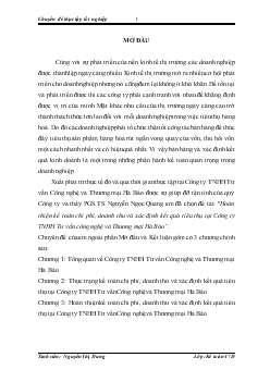 Chuyên đề Hoàn thiện kế toán chi phí, doanh thu và xác định kết quả tiêu thụ tại Công ty TNHH Tư vấn công nghệ và Thương mại Hà Bảo