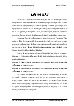 Chuyên đề Hoàn thiện kế toán doanh thu cung cấp dịch vụ tại Trung tâm Viễn thông di động Điện lực