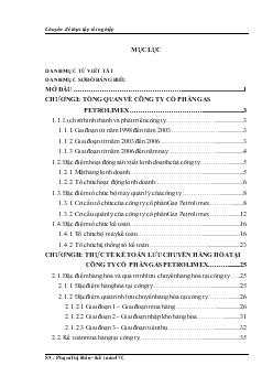 Chuyên đề Hoàn thiện kế toán lưu chuyển hàng hóa tại công ty cổ phần Gas Petrolime