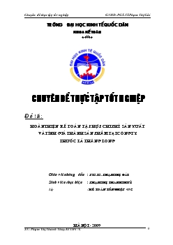 Chuyên đề Hoàn thiện kế toán tập hợp chi phí sản xuất và tính giá thành sản phẩm tại công ty thuốc lá Thăng Long