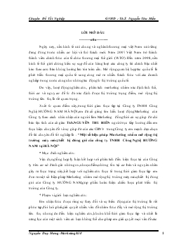 Chuyên đề Một số biện pháp marketing nhằm mở rộng thị trường máy móc, thiết bị đóng gói của công ty TNHH công nghệ hướng nam tại Hà Nội